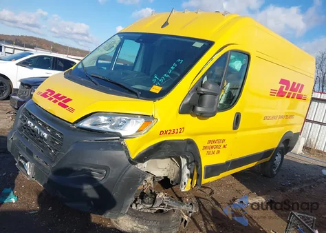 2023 Ram Promaster 1500 High Roof 136 Wb из США, поврежденный, VIN 3C6LRVBG1PE515477